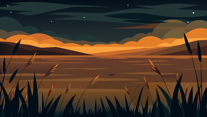 sunset in the mountains