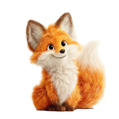 Obraz premium Cheerful Cartoon Fox with Fluffy Tail in a Colorful Forest High Fidelity Art Whimsical Environment Playful Viewpoint