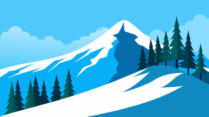 Fototapeta premium winter landscape with mountains