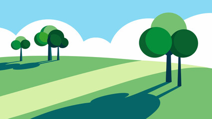 Obraz premium landscape with trees and clouds