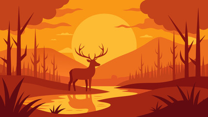 kangaroo in the sunset