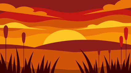 sunset in the mountains