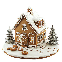 Gingerbread House: Festive Winter Holiday Decoration, Christmas Treat, Baked Good, Culinary Art