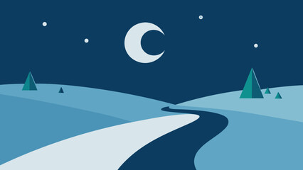 winter night landscape