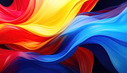 Abstract colorful flowing ribbons