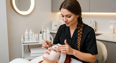 woman doing her work in a beauty salon