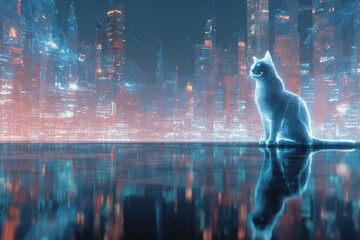 01.020.002.271.u8969375333 A holographic cat projected in a futuristic citys 83e71934-115f-4e5d-a9f7-ce9f3beb3da9 1
