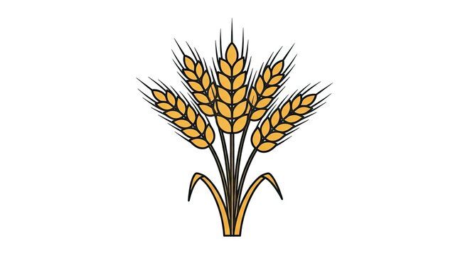 illustration of a yellow wheat plant