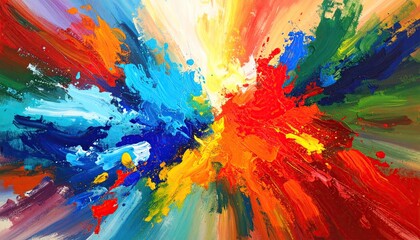 Abstract colorful paint splatter