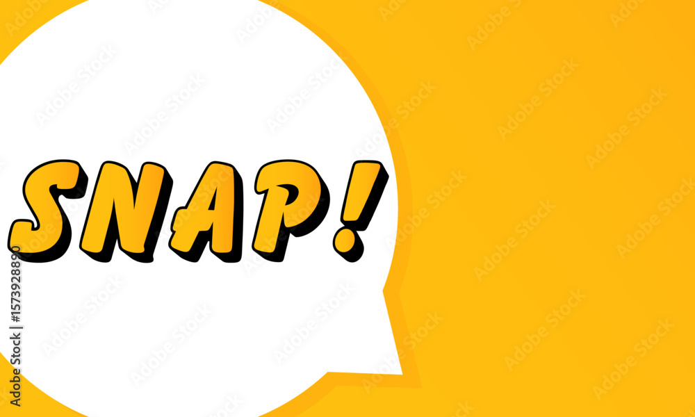 Fototapete snap speech bubble. bold outline, comic style shape, vibrant background, dialog element, visual comm