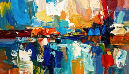 Abstract colorful paint strokes