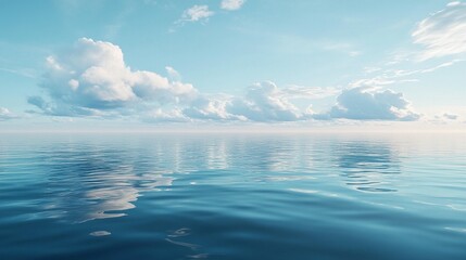Obraz premium Ocean Sky Serenity: Clouds and Calm Waters