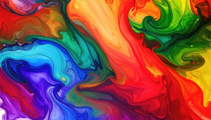 Abstract colorful paint swirl