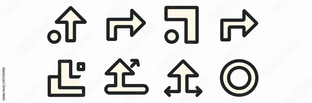 Aufkleber arrowhead vector icon set for infographics and interfaces – ideal for user experience tools, web des