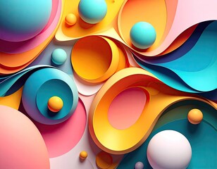 Abstract colorful shapes composition