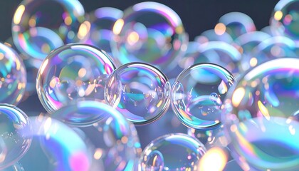 Abstract colorful soap bubbles