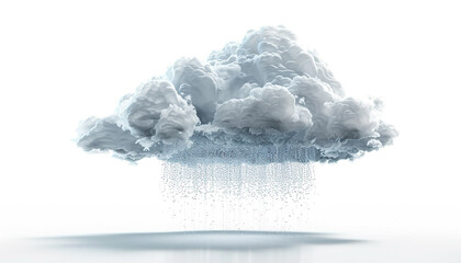 Cloud floating Rain on white background