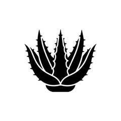 unique Aloe vera plant silhouette illustration isolated on white background