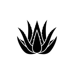 unique Aloe vera plant silhouette illustration isolated on white background