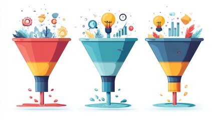 Obraz premium Colorful funnel graphic design