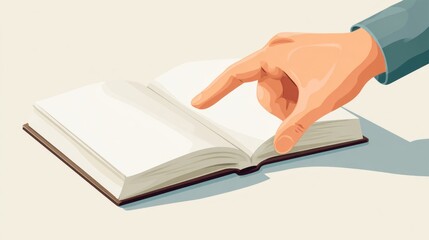 Hand pointing at open book (1)
