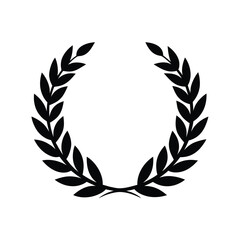 Floral laurel wreath frame silhouette for certificates invitations and elegant borders  