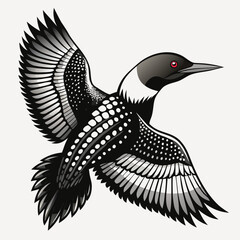 Flying Loon Bird Sketch