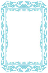 Decorative ornamental floral monochrome blank card template