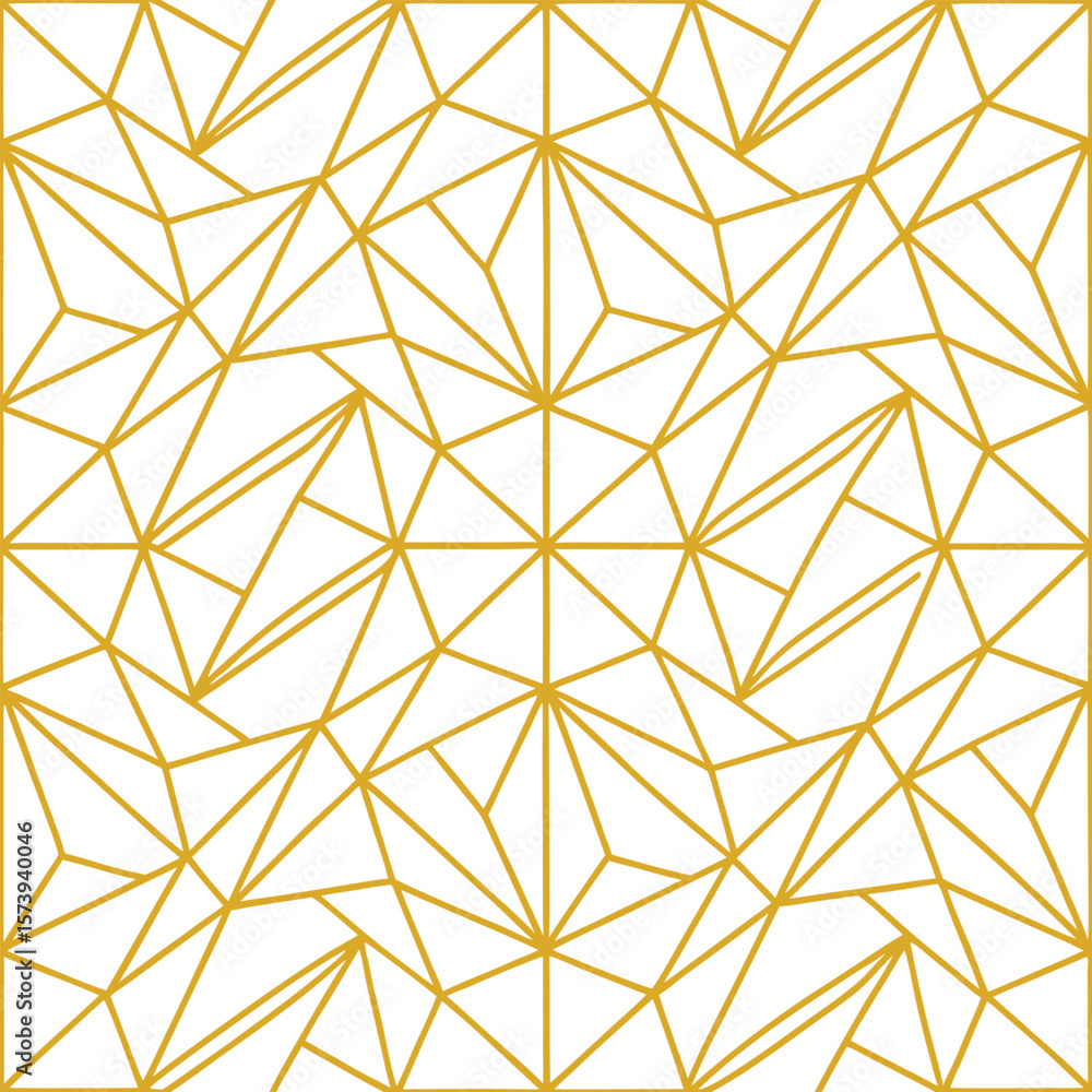 Poster abstract simple geometric vector seamless pattern with gold line texture on white background. light 
