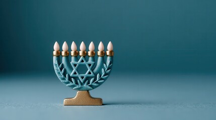 Glowing watercolor-style illustration of a menorah with a vibrant background during Hanukkah celebrations. Hanukkah