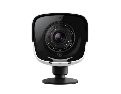 Modern Facial Recognition Camera Device with Infrared Sensor, Isolated on Transparent Background