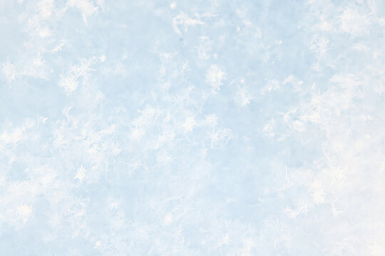 winter snow texture, blue abstract winter cold background snow surface, blurred backdrop