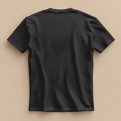 Black TShirt Mockup Back View.