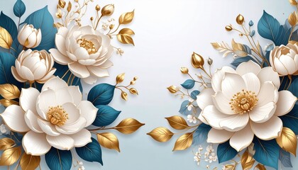 Elegant floral arrangement digital art minimalist design soft background aesthetic appeal nature inspired