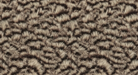 Seamless pattern of realistic fur texture in brown and beige tones