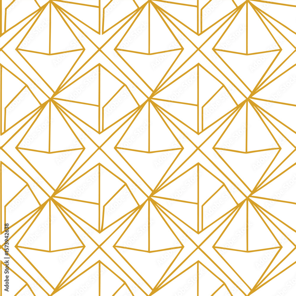 Poster abstract simple geometric vector seamless pattern with gold line texture on white background. light 