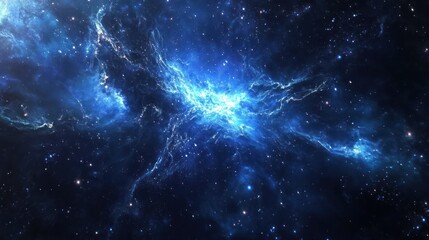 Fototapeta premium Blue Nebula Cosmic Background Space Galaxy Art