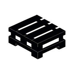 Rustic Wooden Pallet Silhouette Black Clipart