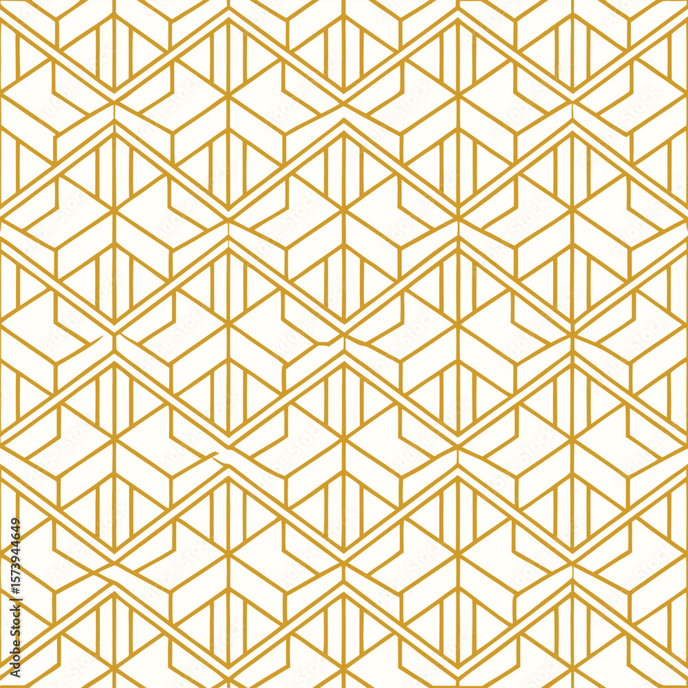 Poster abstract simple geometric vector seamless pattern with gold line texture on white background. light 