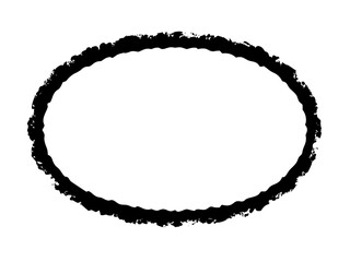 Stencil Circle Frame Dirty Texture Round Border, Black Brush frame