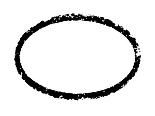 Stencil Circle Frame Dirty Texture Round Border, Black Brush frame