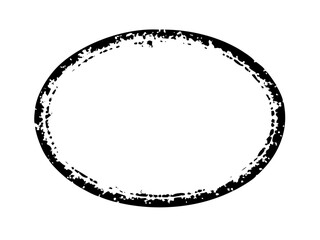 Stencil Circle Frame Dirty Texture Round Border, Black Brush frame