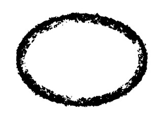 Stencil Circle Frame Dirty Texture Round Border, Black Brush frame
