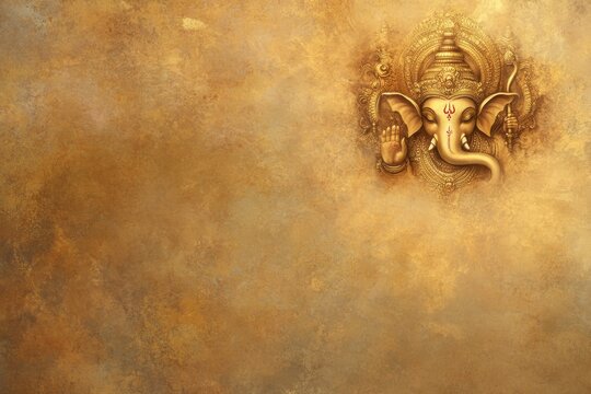 Sacred Symbol: An exquisite depiction of a golden idol, radiating serenity against an antique parchment backdrop, invites contemplation and spiritual reflection.