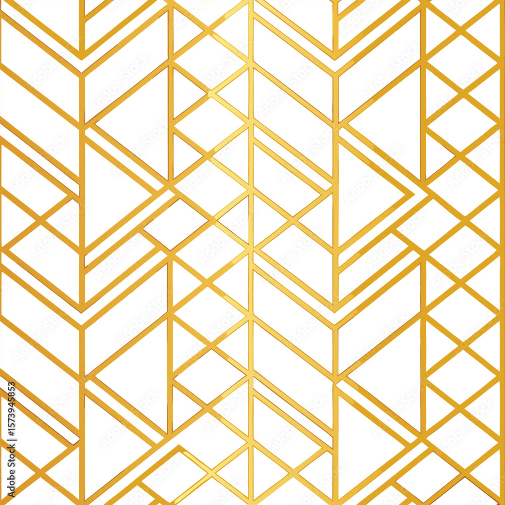 Poster abstract simple geometric vector seamless pattern with gold line texture on white background. light 