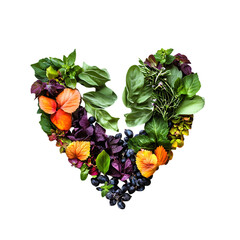 Vibrant Fruit & Veggie Heart: Healthy Eating Concept
