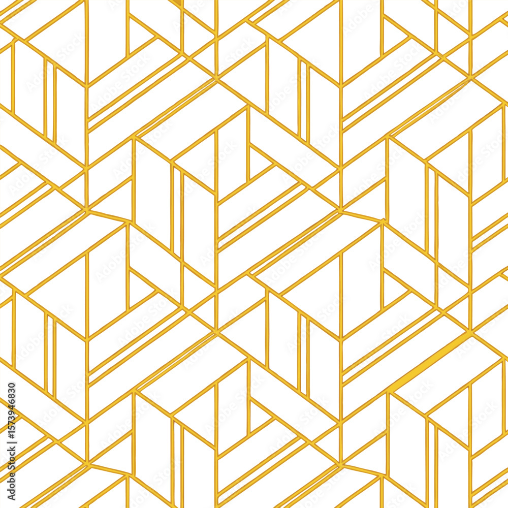 Poster abstract simple geometric vector seamless pattern with gold line texture on white background. light 