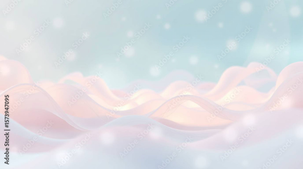 Poster abstract pastel background with soft waves and bokeh lights for dreamy aesthetic design element