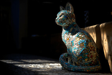 01.020.002.288.u8969375333 A mosaic cat composed of tiny glass tiles glowing 23d39371-7a95-4e4b-801d-57d59521f43a 3