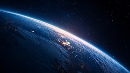 Obraz premium The bright light of the blue planet